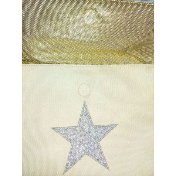 Dante Beatrix Women's Nylon/Plastic/Vinyl Cream/Gold/Silver Convertible Handbag. - Picture 10 of 10